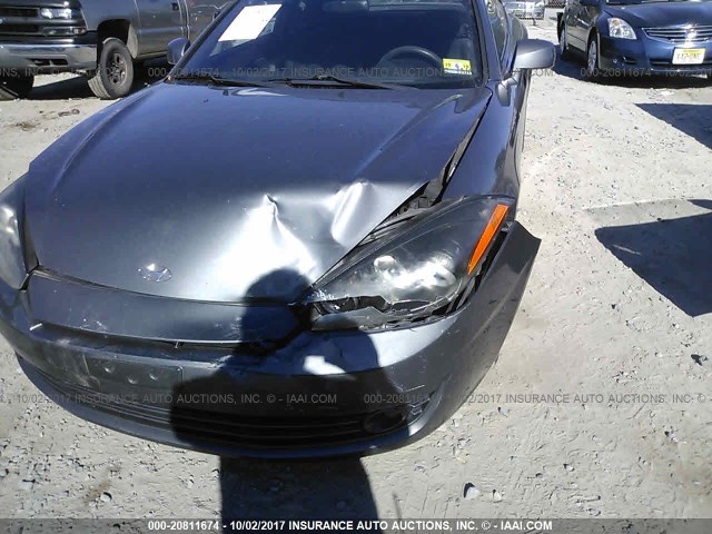 KMHHM66D77U252802 - 2007 HYUNDAI TIBURON GS GRAY photo 6