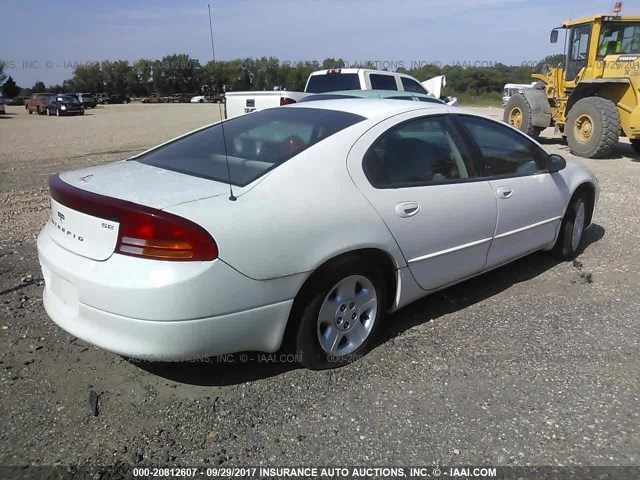 2B3HD46R54H636047 - 2004 DODGE INTREPID SE WHITE photo 4