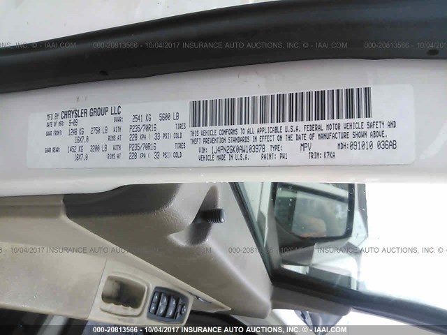 1J4PN2GK0AW103978 - 2010 JEEP LIBERTY SPORT 白色 照片 9