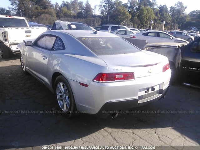 2G1FB1E39F9142240 - 2015 CHEVROLET CAMARO LS SILVER photo 3