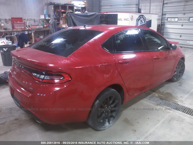 1C3CDFBA5DD288756 - 2013 DODGE DART SXT RED photo 4