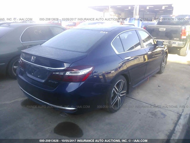 1HGCR2F54HA093873 - 2017 HONDA ACCORD SPORT BLUE photo 4