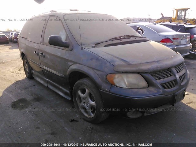 2B8GP54L51R401056 - 2001 DODGE GRAND CARAVAN ES BLUE photo 1