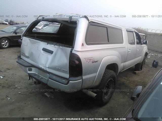 5TEMU52N95Z120267 - 2005 TOYOTA TACOMA DOUBLE CAB LONG BED SILVER photo 4