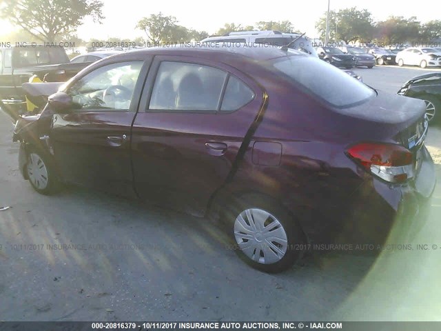 ML32F3FJ6HHF11093 - 2017 MITSUBISHI MIRAGE G4 ES იასამნისფერი ფოტო 3