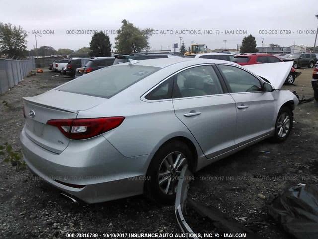 5NPE24AA2FH161329 - 2015 HYUNDAI SONATA ECO SILVER photo 4