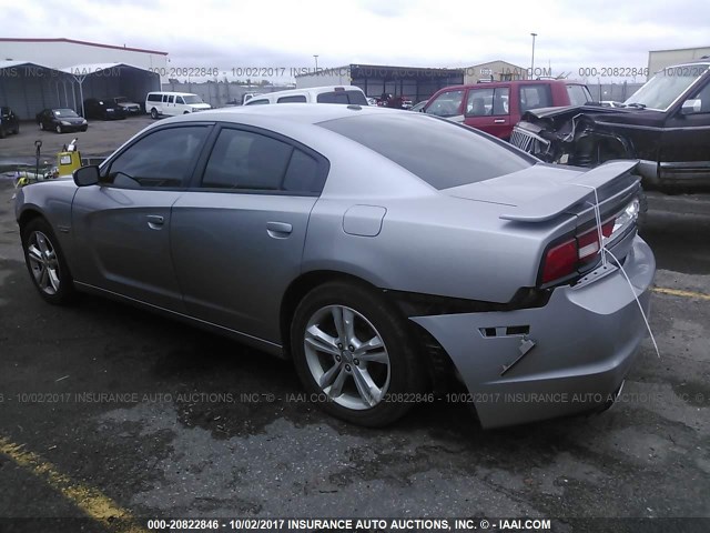 2B3CM5CT4BH555599 - 2011 DODGE CHARGER R/T SILVER photo 3