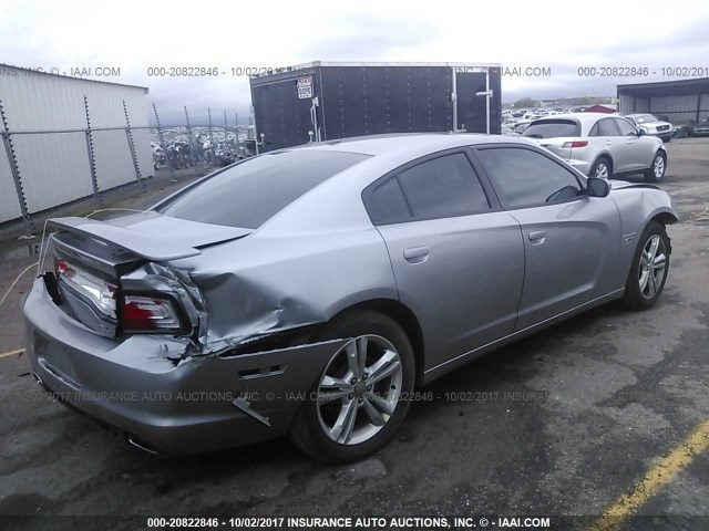 2B3CM5CT4BH555599 - 2011 DODGE CHARGER R/T SILVER photo 4