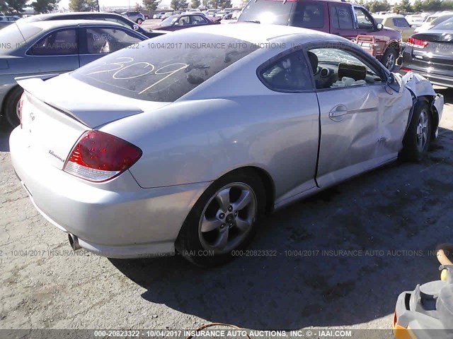 KMHHM65D66U225199 - 2006 HYUNDAI TIBURON GS SILVER photo 4