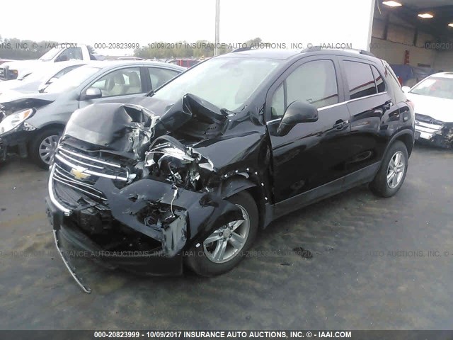 3GNCJLSB6FL254650 - 2015 CHEVROLET TRAX 1LT BLACK photo 2