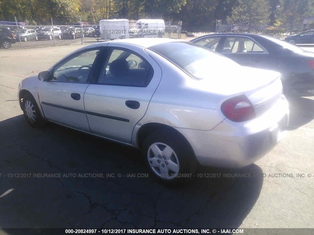 1B3ES26C33D126168 - 2003 DODGE NEON SE SILVER photo 3