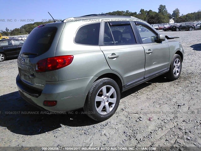 5NMSH13E19H332265 - 2009 HYUNDAI SANTA FE SE/LIMITED GREEN photo 4