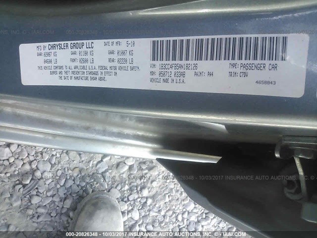 1B3CC4FB5AN182126 - 2010 DODGE AVENGER SXT GRAY photo 9