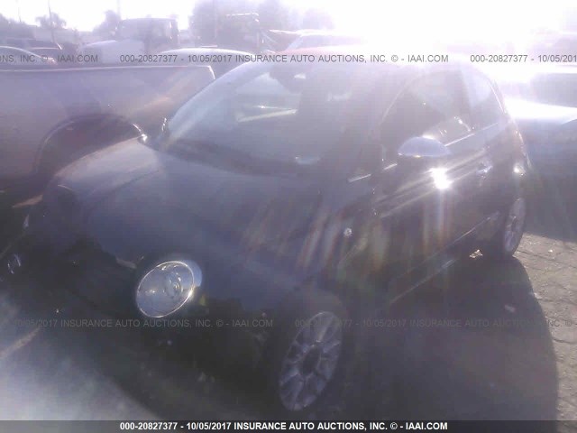 3C3CFFER3DT673948 - 2013 FIAT 500 LOUNGE BLACK photo 2