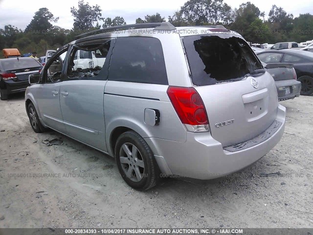 5N1BV28U16N115162 - 2006 NISSAN QUEST S/SE/SL SILVER photo 3