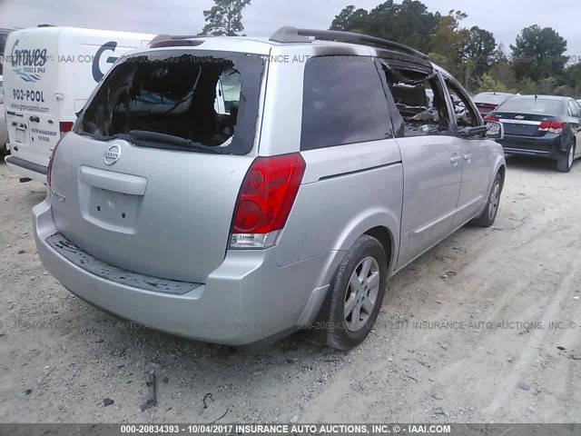 5N1BV28U16N115162 - 2006 NISSAN QUEST S/SE/SL SILVER photo 4