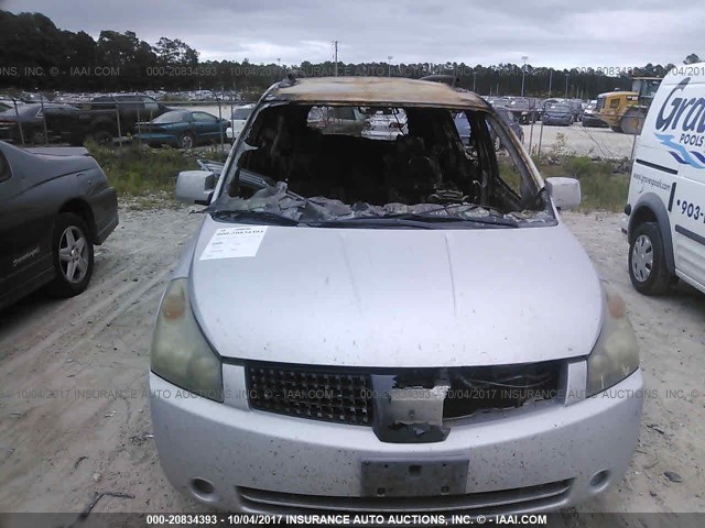 5N1BV28U16N115162 - 2006 NISSAN QUEST S/SE/SL SILVER photo 6