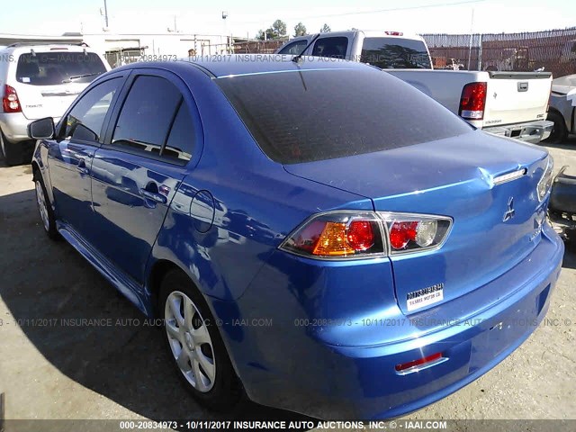 JA32U2FU6FU013001 - 2015 MITSUBISHI LANCER ES BLUE photo 3