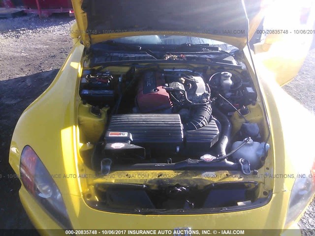 JHMAP11421T008459 - 2001 HONDA S2000 YELLOW photo 10