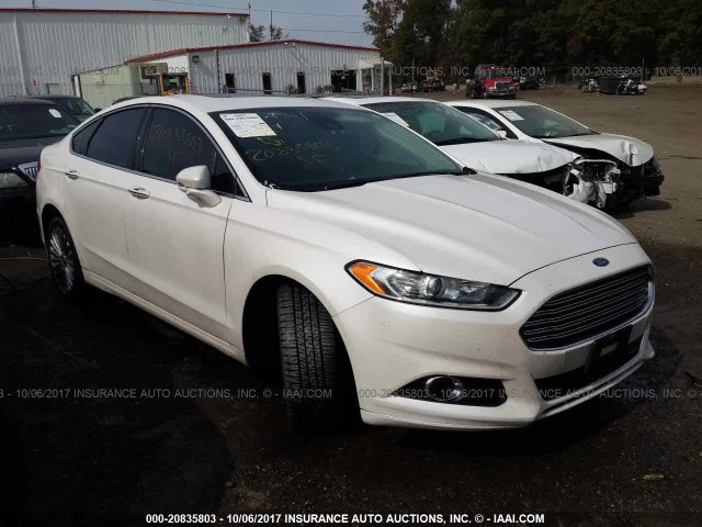 3FA6P0D98DR258728 - 2013 FORD FUSION TITANIUM WHITE photo 1