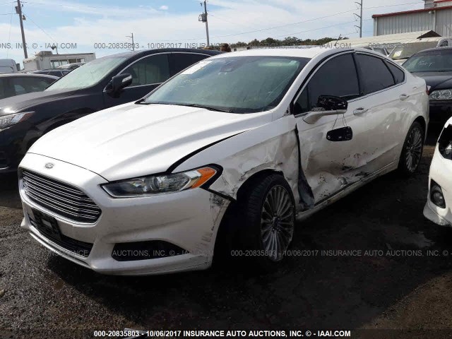 3FA6P0D98DR258728 - 2013 FORD FUSION TITANIUM WHITE photo 2