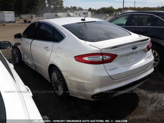 3FA6P0D98DR258728 - 2013 FORD FUSION TITANIUM WHITE photo 3