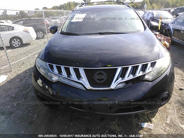 JN8AZ18W99W109175 - 2009 NISSAN MURANO S/SL/LE BLACK photo 6