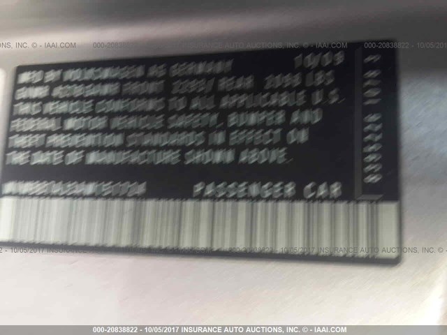 WVWBB7AJ3AW151724 - 2010 VOLKSWAGEN GOLF 银色 照片 9