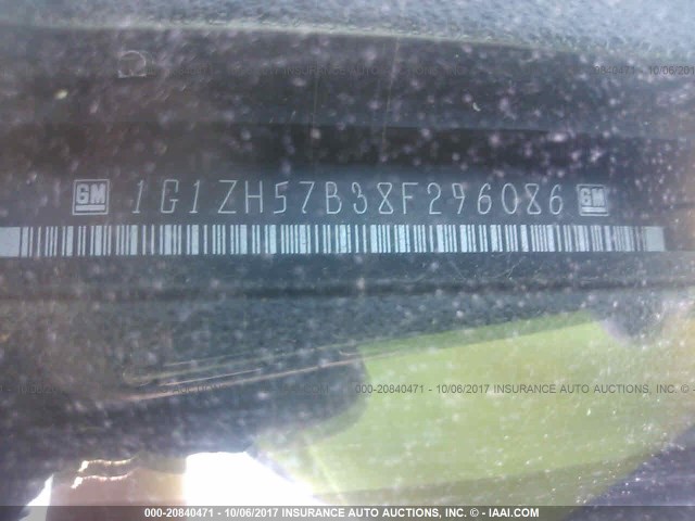 1G1ZH57B38F296086 - 2008 CHEVROLET MALIBU 1LT 黑色 照片 9