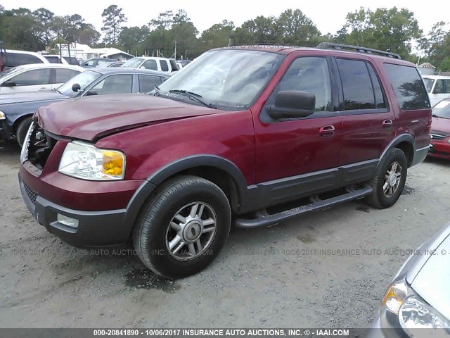 1FMPU15505LA95769 - 2005 FORD EXPEDITION XLT RED photo 2