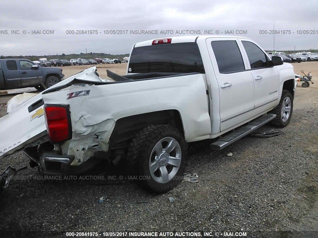 3GCUKSEC8EG231905 - 2014 CHEVROLET SILVERADO K1500 LTZ WHITE photo 4