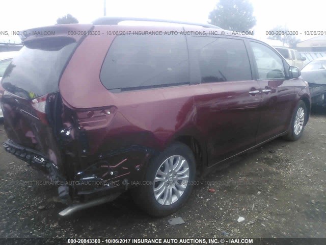 5TDYZ3DC5HS787194 - 2017 TOYOTA SIENNA XLE/LIMITED BURGUNDY photo 4