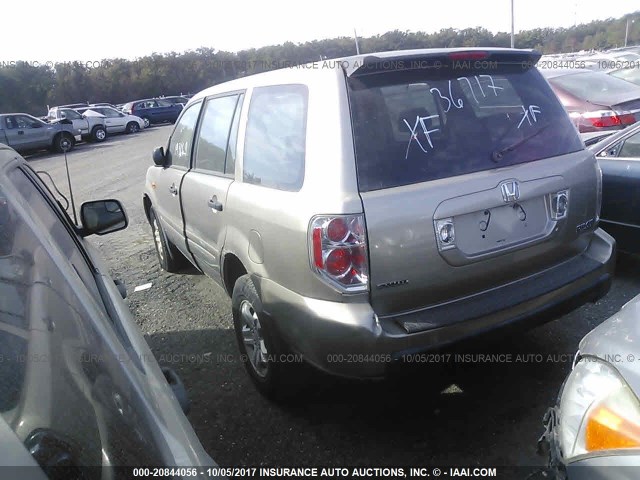 5FNYF18116B028386 - 2006 HONDA PILOT LX GOLD photo 3