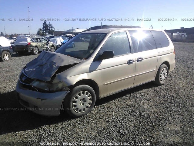 5FNRL18522B007654 - 2002 HONDA ODYSSEY LX GOLD photo 2