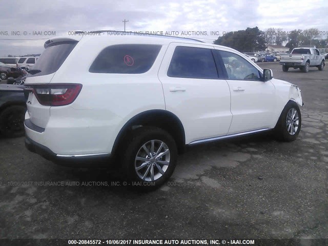 1C4RDJAG8HC937234 - 2017 DODGE DURANGO SXT WHITE photo 4