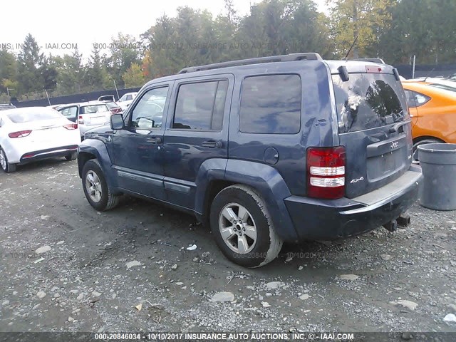 1J8GN28K58W155310 - 2008 JEEP LIBERTY SPORT Dark Blue photo 3