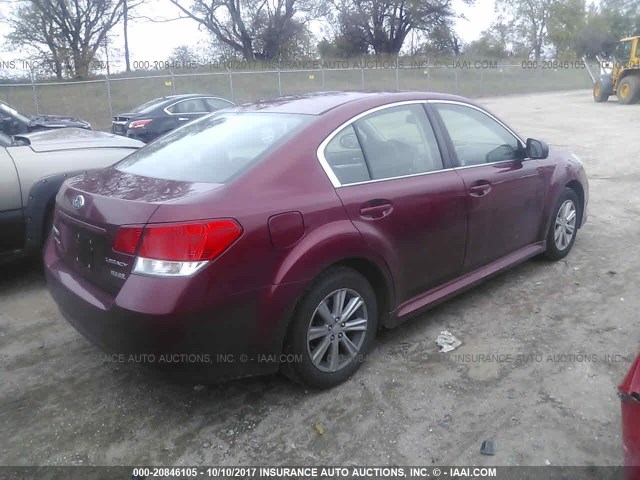 4S3BMBC62A3247299 - 2010 SUBARU LEGACY 2.5I PREMIUM RED photo 4