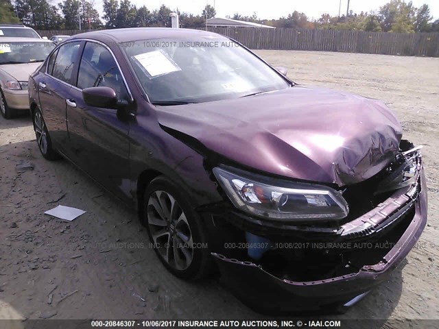 1HGCR2F53FA084465 - 2015 HONDA ACCORD SPORT BURGUNDY photo 1