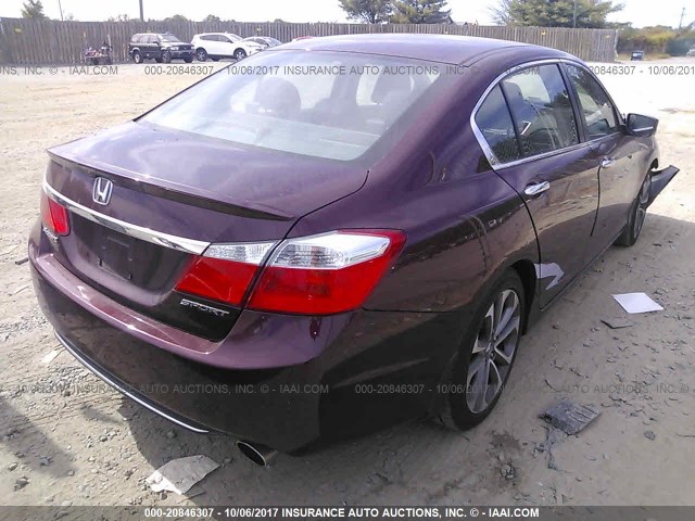 1HGCR2F53FA084465 - 2015 HONDA ACCORD SPORT BURGUNDY photo 4