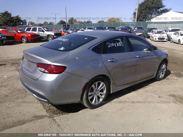 1C3CCCAB0FN679564 - 2015 CHRYSLER 200 LIMITED SILVER photo 4