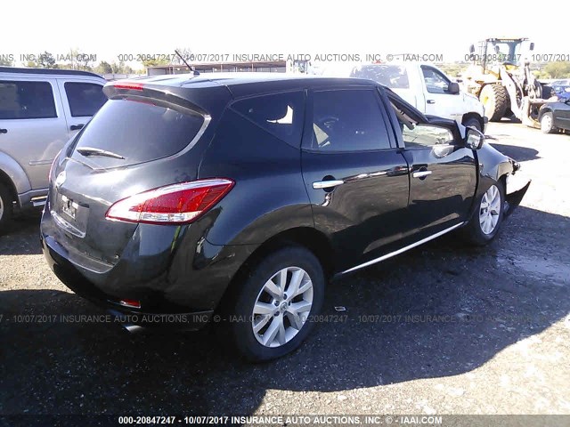 JN8AZ1MU8DW211516 - 2013 NISSAN MURANO S/SL/LE BLACK photo 4