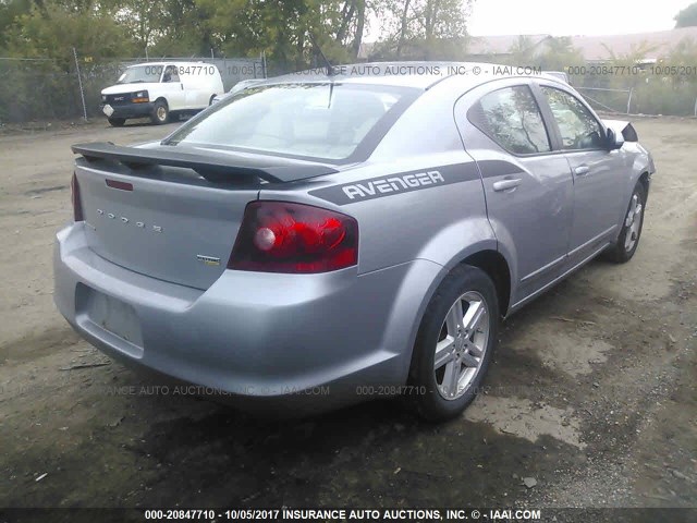 1C3CDZCG9DN687510 - 2013 DODGE AVENGER SXT SILVER photo 4