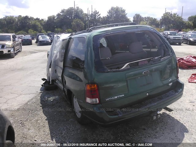 2FMZA51402BB10854 - 2002 FORD WINDSTAR LX GREEN photo 3