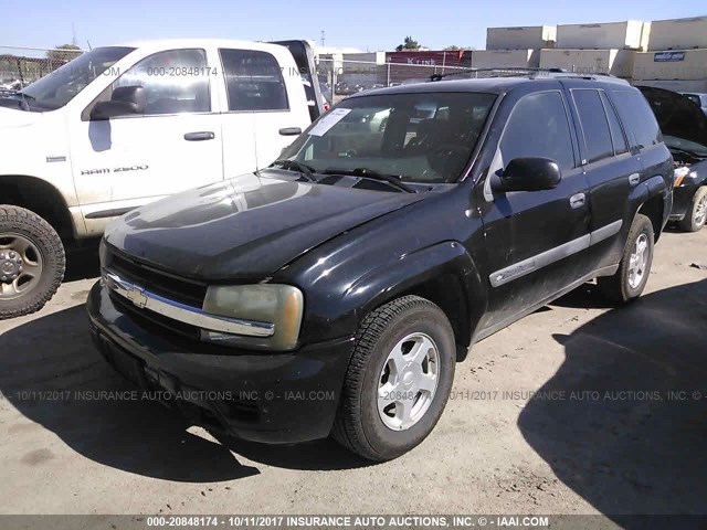 1GNDT13S832393693 - 2003 CHEVROLET TRAILBLAZER  BLACK photo 2