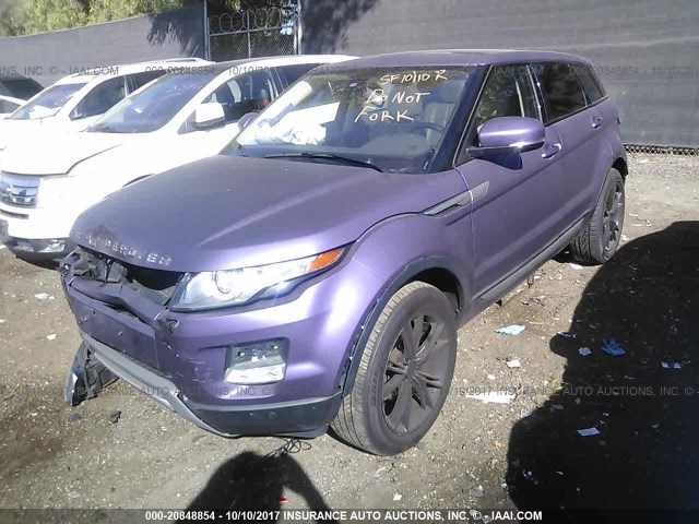 SALVP2BG0CH642837 - 2012 LAND ROVER RANGE ROVER EVOQU PURE PLUS PURPLE photo 2