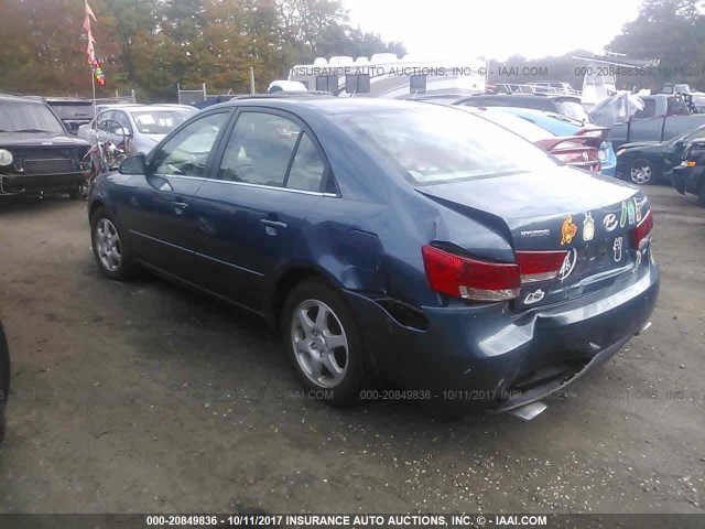 5NPEU46F86H012745 - 2006 HYUNDAI SONATA GLS/LX BLUE photo 3