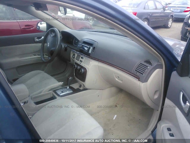 5NPEU46F86H012745 - 2006 HYUNDAI SONATA GLS/LX BLUE photo 5