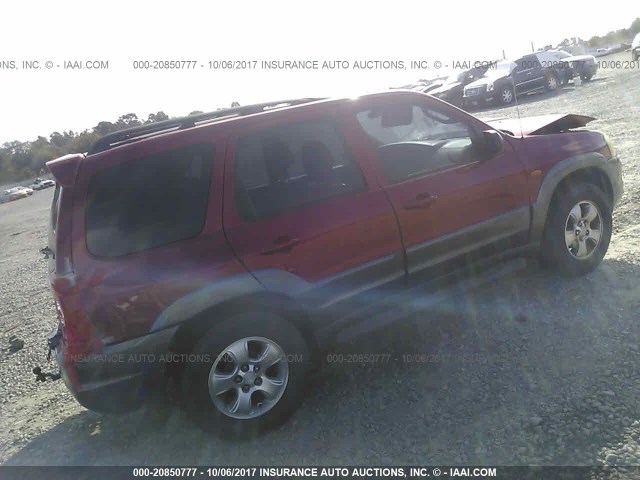 4F2CZ06103KM48931 - 2003 MAZDA TRIBUTE ES RED photo 4