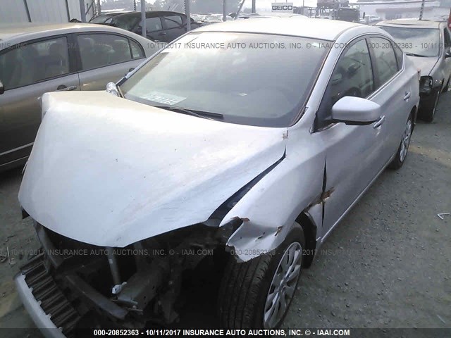 1N4AB7AP2DN905129 - 2013 NISSAN SENTRA S/SV/SR/SL SILVER photo 2