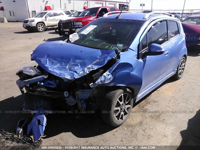 KL8CF6S92EC529605 - 2014 CHEVROLET SPARK 2LT BLUE photo 2